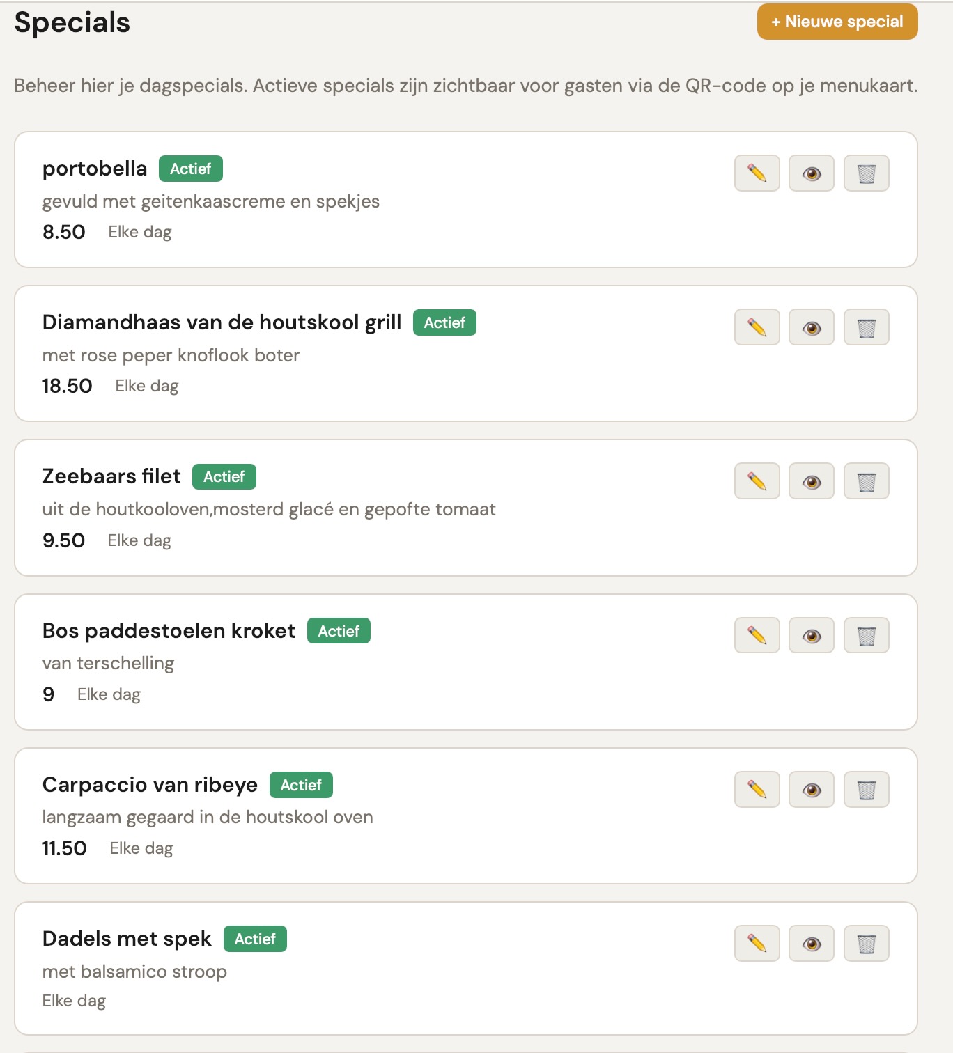 Islandplan specials met QR-code