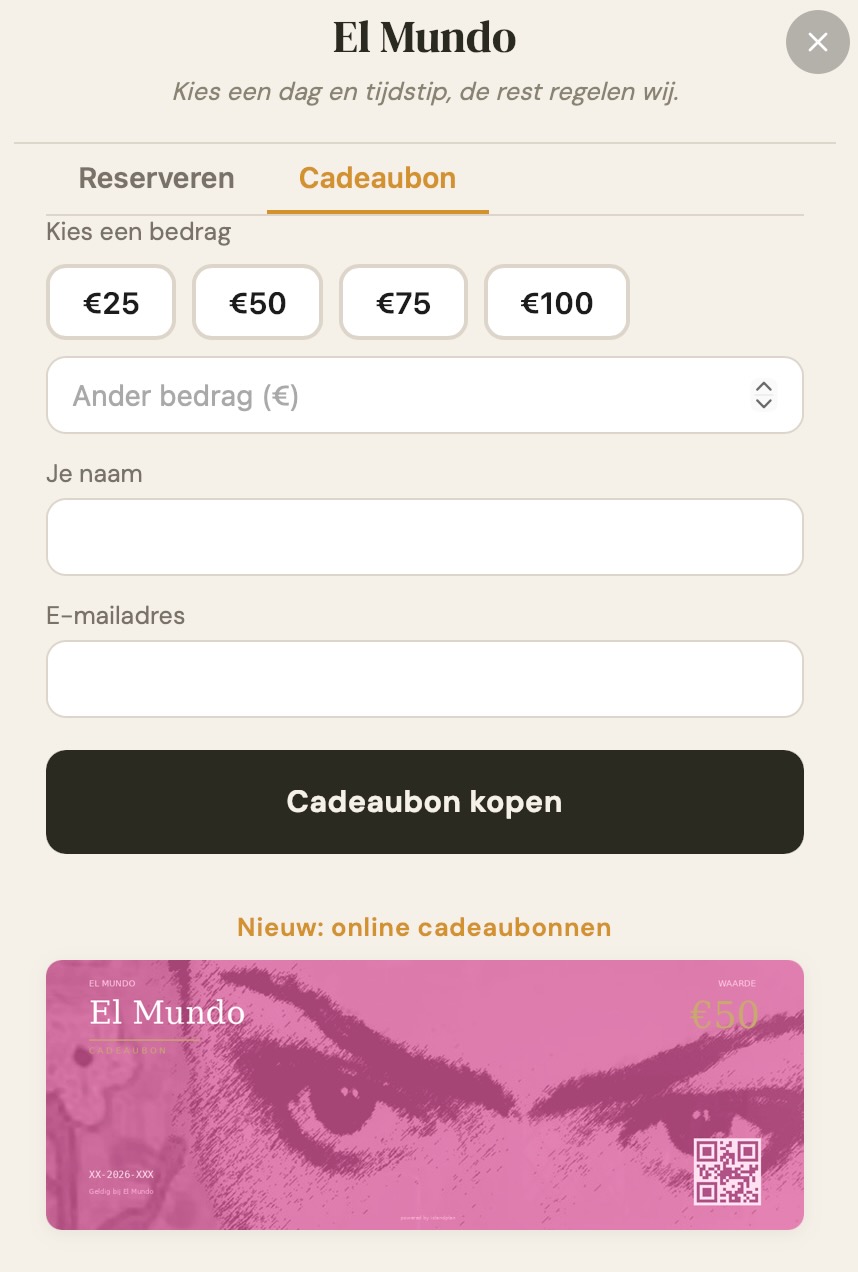 Islandplan cadeaubonnen